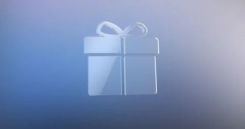 Present Glass 3d Icon Stock Footage 67677838