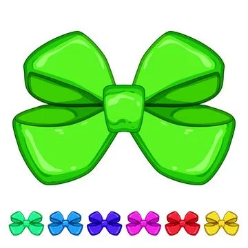 Present gold bow cartoon vector graphic Stock Illustration