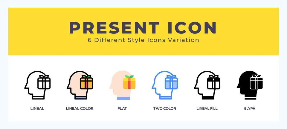 Present icon illustration vector with different styles Stock Illustration