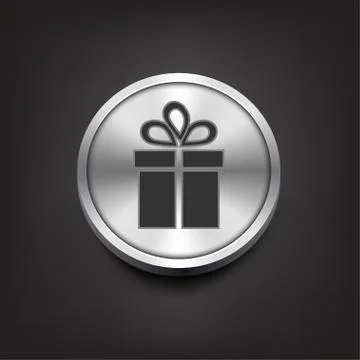 Present icon set on glass buttons Stock Illustration