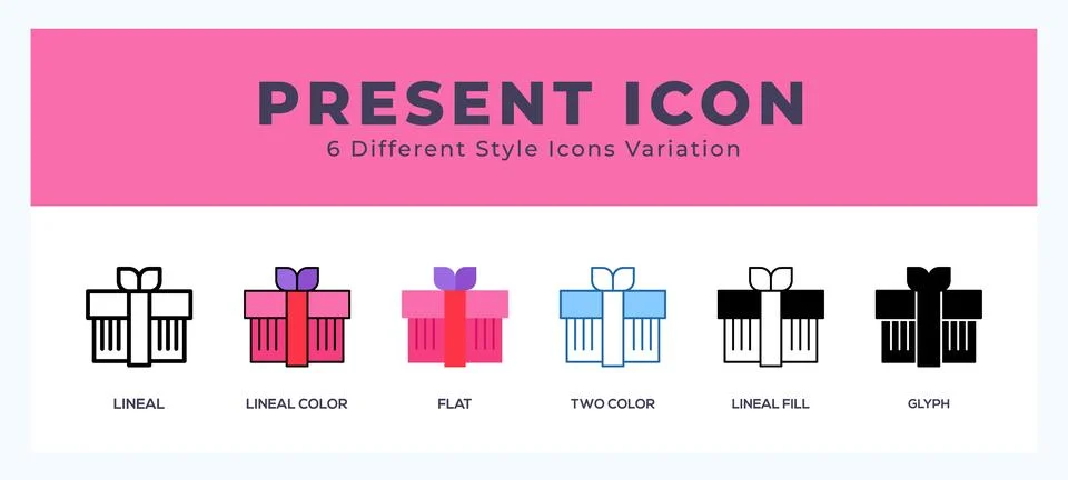 Present icon set. vector illustration. Ilustración de archivo