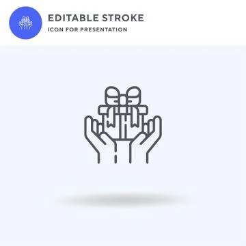 Present icon vector, filled flat sign, solid pictogram isolated on white, logo Stock Illustration