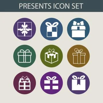 Present icons Stock Illustration