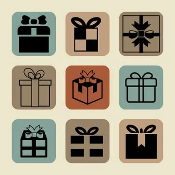 Present icons Stock Illustration