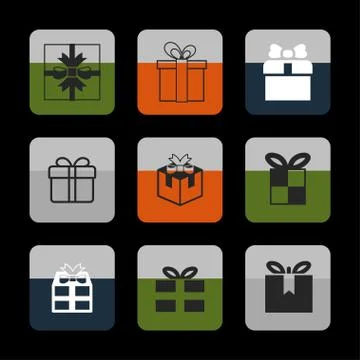 Present icons Stock Illustration