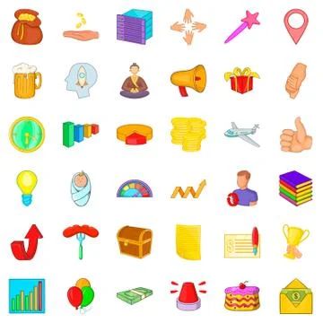 Present icons set, cartoon style 스톡 일러스트