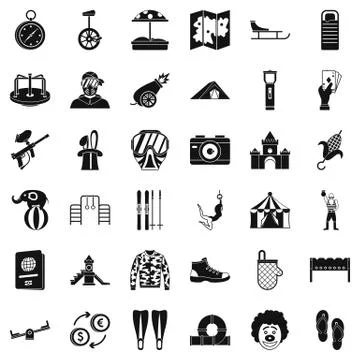 Present icons set, simple style Stock Illustration
