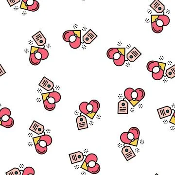 Present with label for love human vector seamless pattern 스톡 일러스트