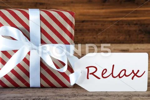 Present With Label, Text Relax Stock Photos