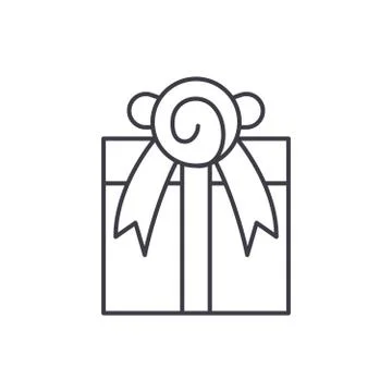 Present line icon concept. Present vector linear illustration, symbol, sign Stock Illustration
