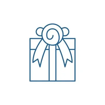 Present line icon concept. Present flat vector symbol, sign, outline 스톡 일러스트