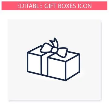 Present line icon. Editable vector illustration Stock Illustration