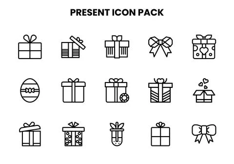 Present Line Scalable Icons Pack Illustrazione stock