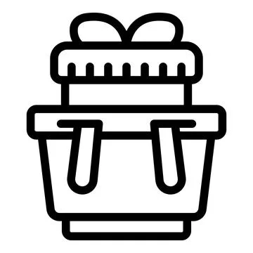 Present marketplace icon outline vector. Express gift delivery 스톡 일러스트
