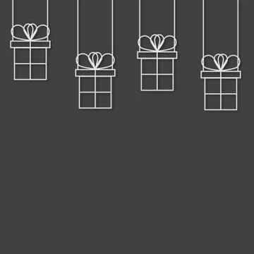 Present or gift boxes. 3d vector paper art style. Bright colors. Stock Illustration