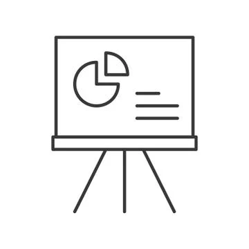 Present pie chart of market share icon, business concept, editable stroke out Stock Illustration