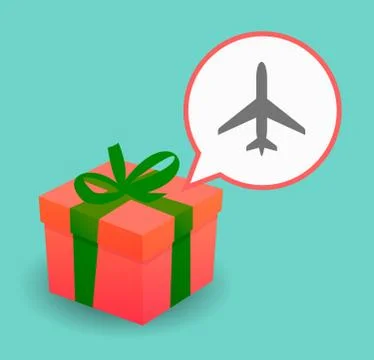 Present with a plane Illustrazione stock