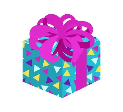 Present with Posh Bow Pattern Vector Illustration Stockillustratie