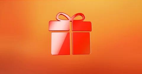 Present Red 3d Icon Stock Footage 71161327