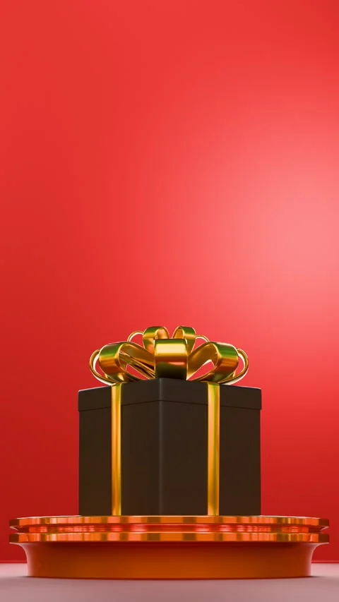 Present on red background Stock Footage 293216987