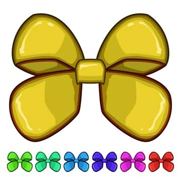 Present red bow cartoon vector graphic Illustrazione stock