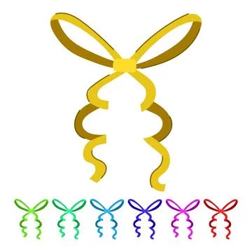 Present red bow ribbon vector cartoon graphic Stock Illustration