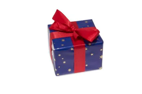 Present with red ribbon Stock Photos