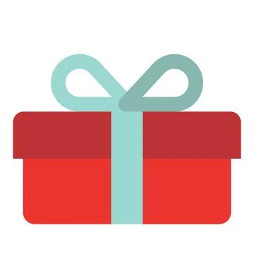Present round box flat clipart vector illustration Stock Illustration