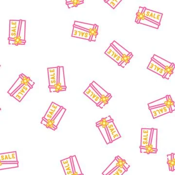 Present sale card vector seamless pattern Stock Illustration