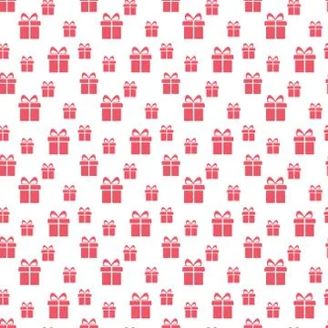 Present seamless pattern. Christmas gift boxes. Hand drawn presents sketch. Stock Illustration
