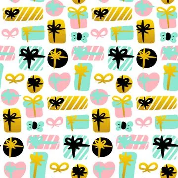 Present Seamless Pattern 스톡 일러스트