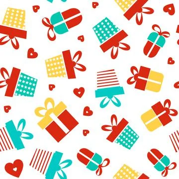 Present seamless pattern. Vector background. Illustrazione stock