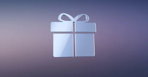 Present Silver 3d Icon Stock Footage 71160943