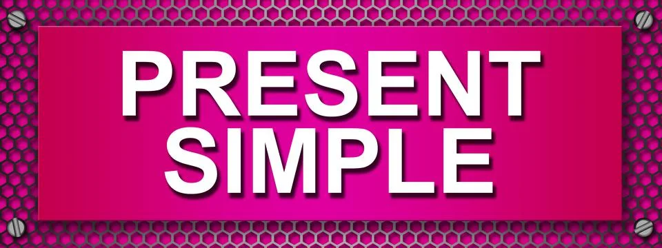 Present simple text quote on a banner Stock Illustration