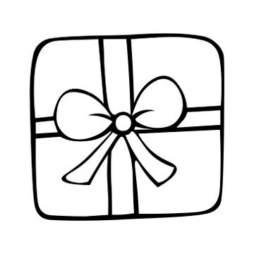 Present. Sketch. Surprise box. Vector illustration. Stock Illustration