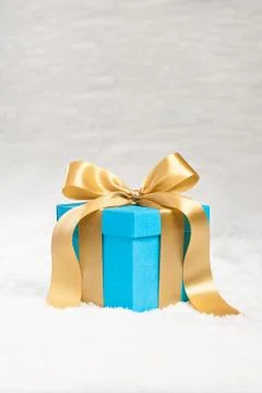 Present in snow decoration Stock Photos