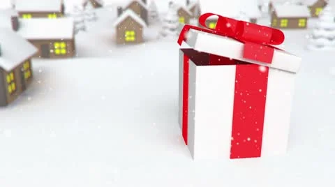 Present snow forest background Stock Footage 8992474