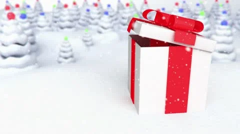 Present snow forest background Stock-Footage 8992578