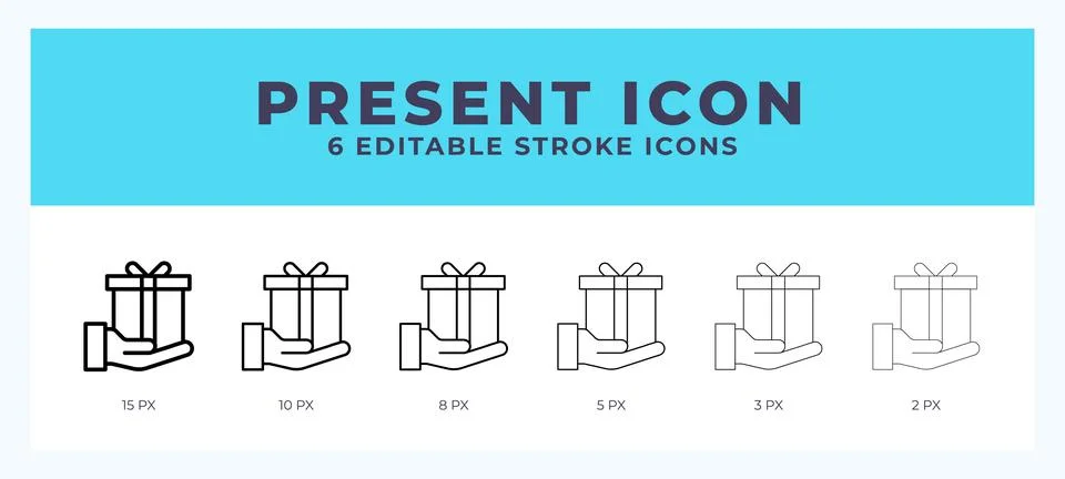 Present stroke icon for web. Mobile apps and ui. Illustrazione stock