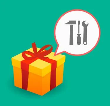 Present with a tool set 库存插图