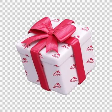 Present for Valentine's day. 3d Gift box Stock Illustration