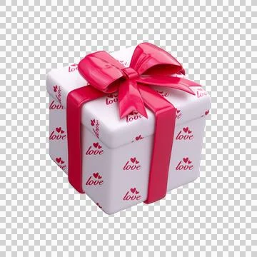 Present for Valentine's day. 3d Gift box Stock Illustration