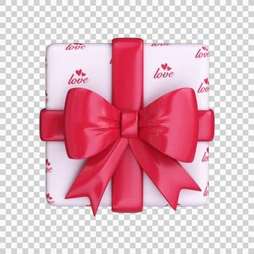 Present for Valentine's day. 3d Gift box Stock Illustration