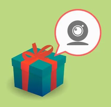 Present with a web cam Stock Illustration