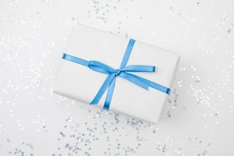 Present on white background with sparkles text place- Image Stock Photos