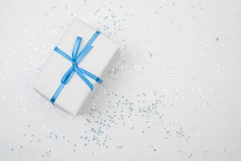Present on white background with sparkles text place- Image Stock Photos