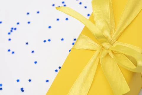Present on white background with sparkles text place - Image Stock Photos