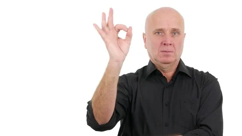 Presentable Businessman Make Ok Sign Indicating Accept and Agreeing a Good Job  Video stock 84295010