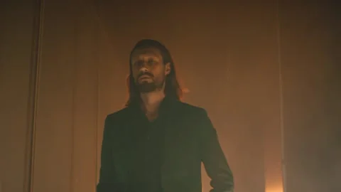 Presentable man confidently walks forward Video stock 141935808