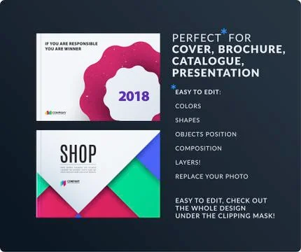 Presentation. Abstract vector set of modern horizontal templates with colourful Stock Illustration